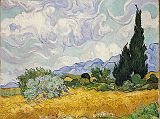 London National Gallery Next 20 20 Vincent Van Gogh - A Wheatfield, with Cypresses Vincent van Gogh - A Wheatfield with Cypresses, September 1899, 72 x 91 cm. One of three almost identical versions, this was painted when Van Gogh was in the St-R�my mental asylum, near Arles, where he was a patient from May 1889 until May 1890. Van Gogh paints a yellow cornfield with the flame-like form of the cypress, `a splash of black in a sunny landscape', and whirling brushstrokes in the sky.